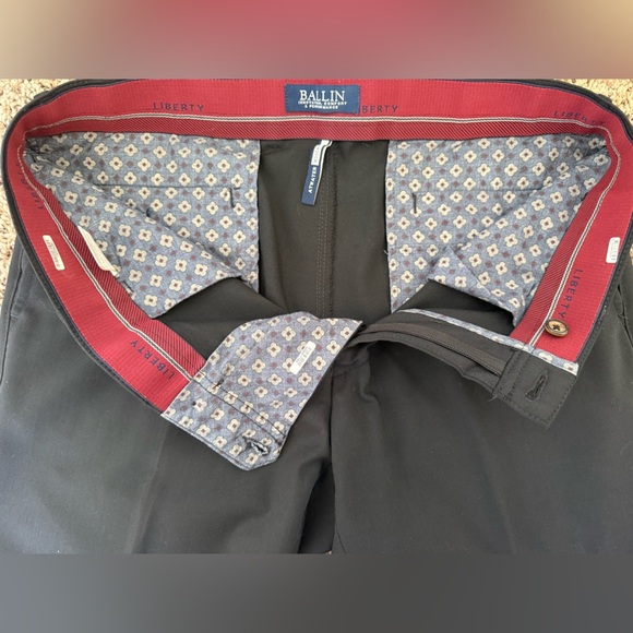 Ballin Atwater Modern Pants Men’s 33 X 30 Black Cuffed Wool Blend Office Golf - Picture 7 of 8